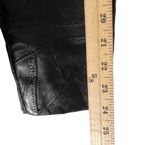 Vintage Cellini Long Full Grain Black Patchwork Leather Matrix Jacket Size XL - Picture 12 of 13